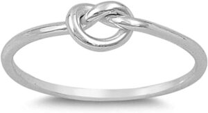 CHOOSE YOUR COLOR Sterling Silver Knot Ring